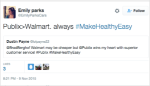 Take a look at this tweet from a happy Publix customer
